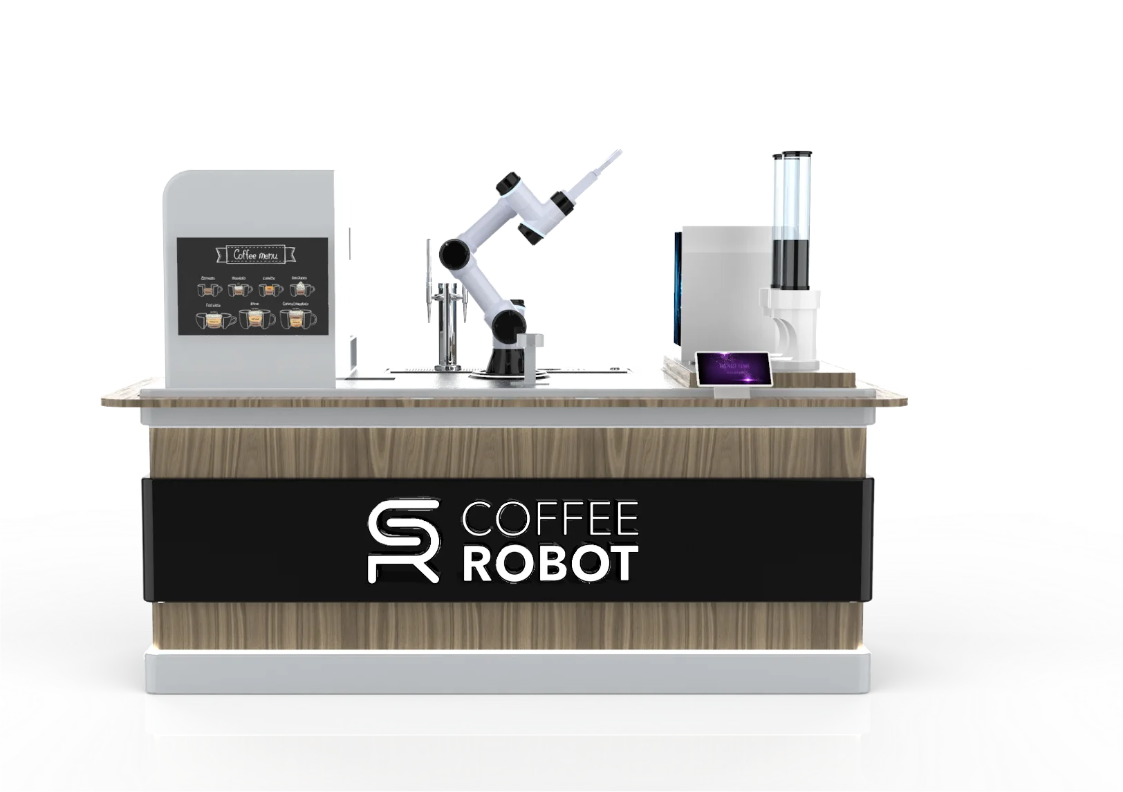 محطة تحضير القهوة الآلية Hestia Coffee Robot C1 Pro على خلفية محايدة