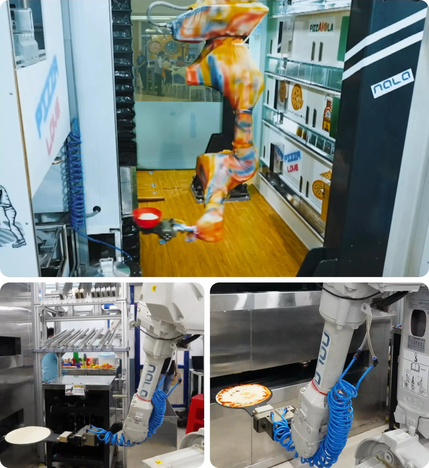 Nala Robotics Pizzaiola autonomous pizza station in a commercial kitchen