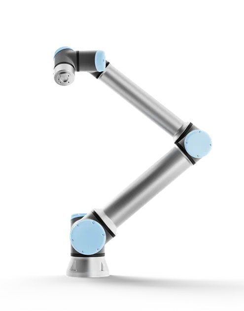 الروبوت التعاوني Universal Robots UR12e على خلفية استوديو محايدة