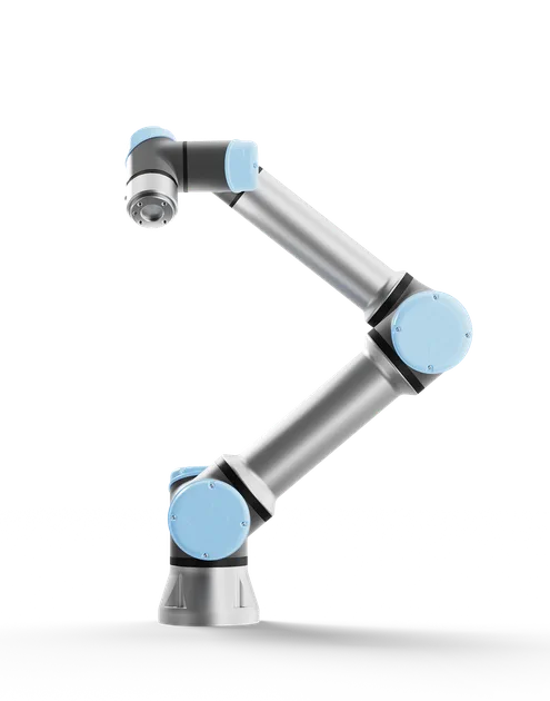 Universal Robots UR7e collaborative robot on a clean studio background