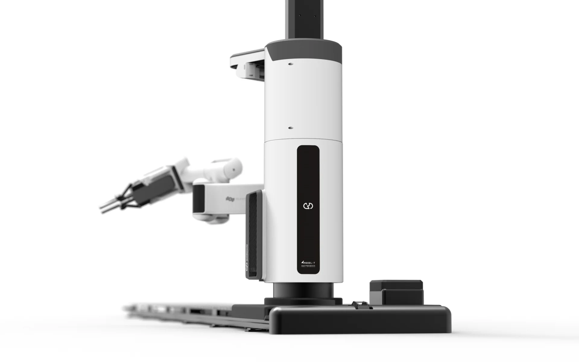 TX-SCARA replenishment robot and gripper on its installation rail
